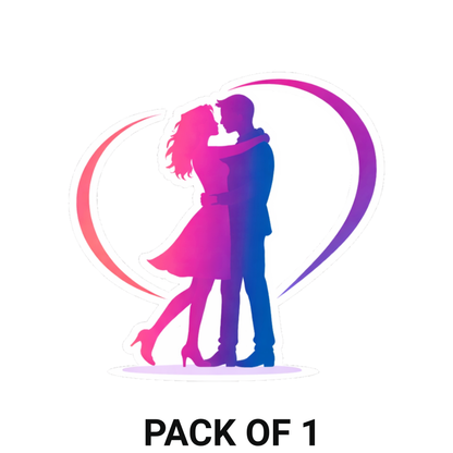 Smeeps Romantic Couple Love Car & Bike Sticker – 10.16 × 10.16 cm (4 × 4 Inch) Hugging Couple Vinyl Decal | Waterproof UV Resistant Wash Proof Durable