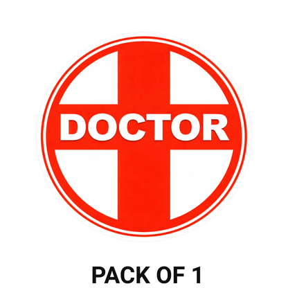Smeeps Doctor Symbol Vinyl Sticker – 10.42 × 10.42 cm (4.1 × 4.1 Inch) Waterproof Medical Cross Decal | Doctor Car & Bike Sticker | UV Resistant Wash Proof | Pack of 1