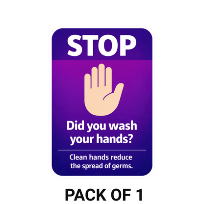 Smeeps Wash Your Hands Safety Sticker – 15.24 × 10.42 cm (6 × 4.1 Inch) Waterproof Hygiene Reminder Sticker for Washroom, Office, School & Hospital | UV Resistant | Wash Proof | Pack of 1