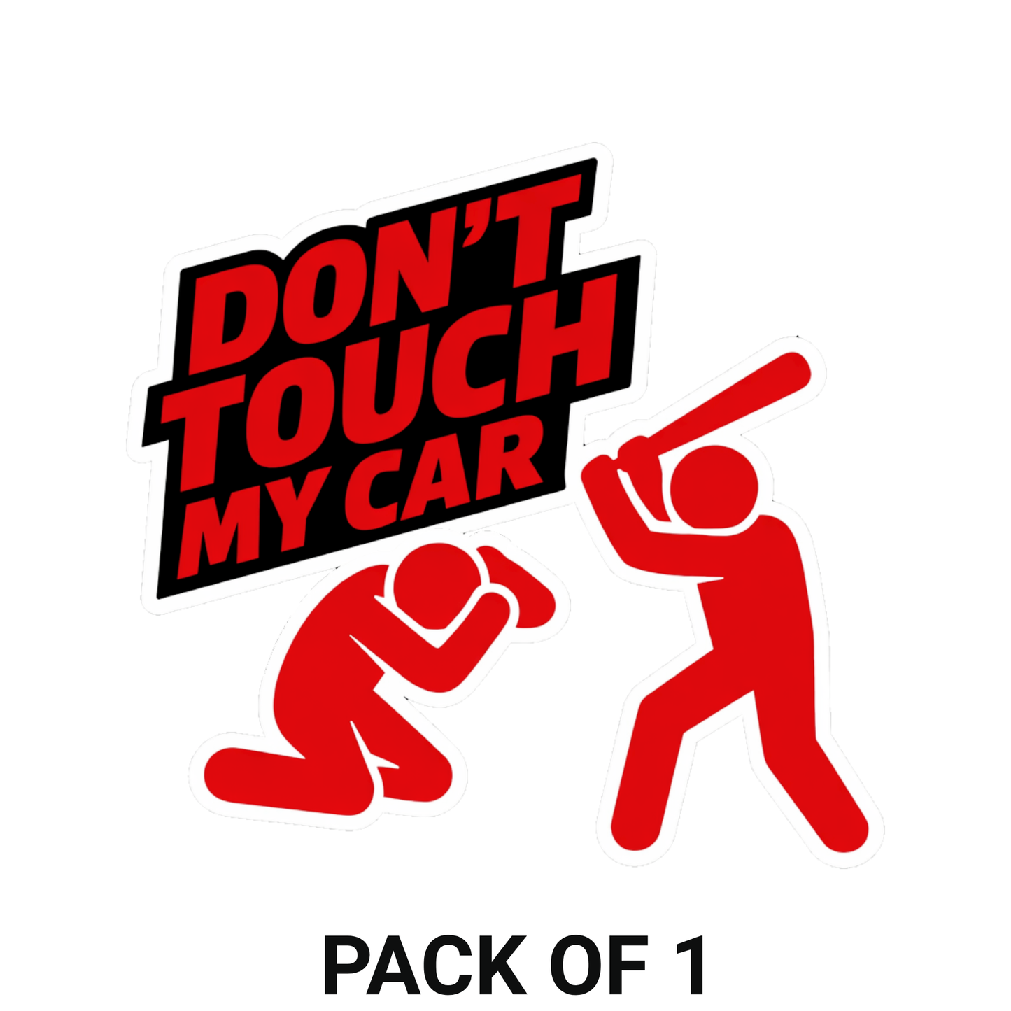 Smeeps Don’t Touch My Car Sticker – 10.42 × 10.16 cm (4.1 × 4 Inch) Waterproof Vinyl Funny Warning Sticker for Cars & Bikes | UV Resistant | Pack of 1