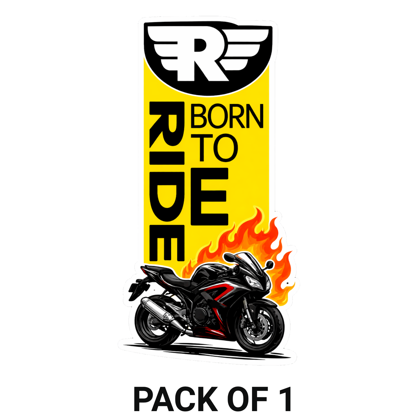 Smeeps Born To Ride Bike Vinyl Sticker – 11.43 × 5.85 cm (4.5 × 2.3 Inch) Waterproof Motorcycle Decal | Rider Graphic Sticker | UV Resistant Wash Proof | Pack of 1