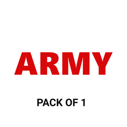 Smeeps ARMY Text Sticker – 13.1 x 3 cm Bold Red Vinyl Decal | Car Decal | Military Style Lettering | Waterproof & UV-Resistant Design