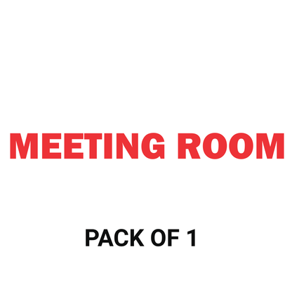 Smeeps Meeting Room Door Sticker – 16 x 1.5 cm Red Text Office Label | Waterproof, Wash-Proof & Durable Vinyl Signage