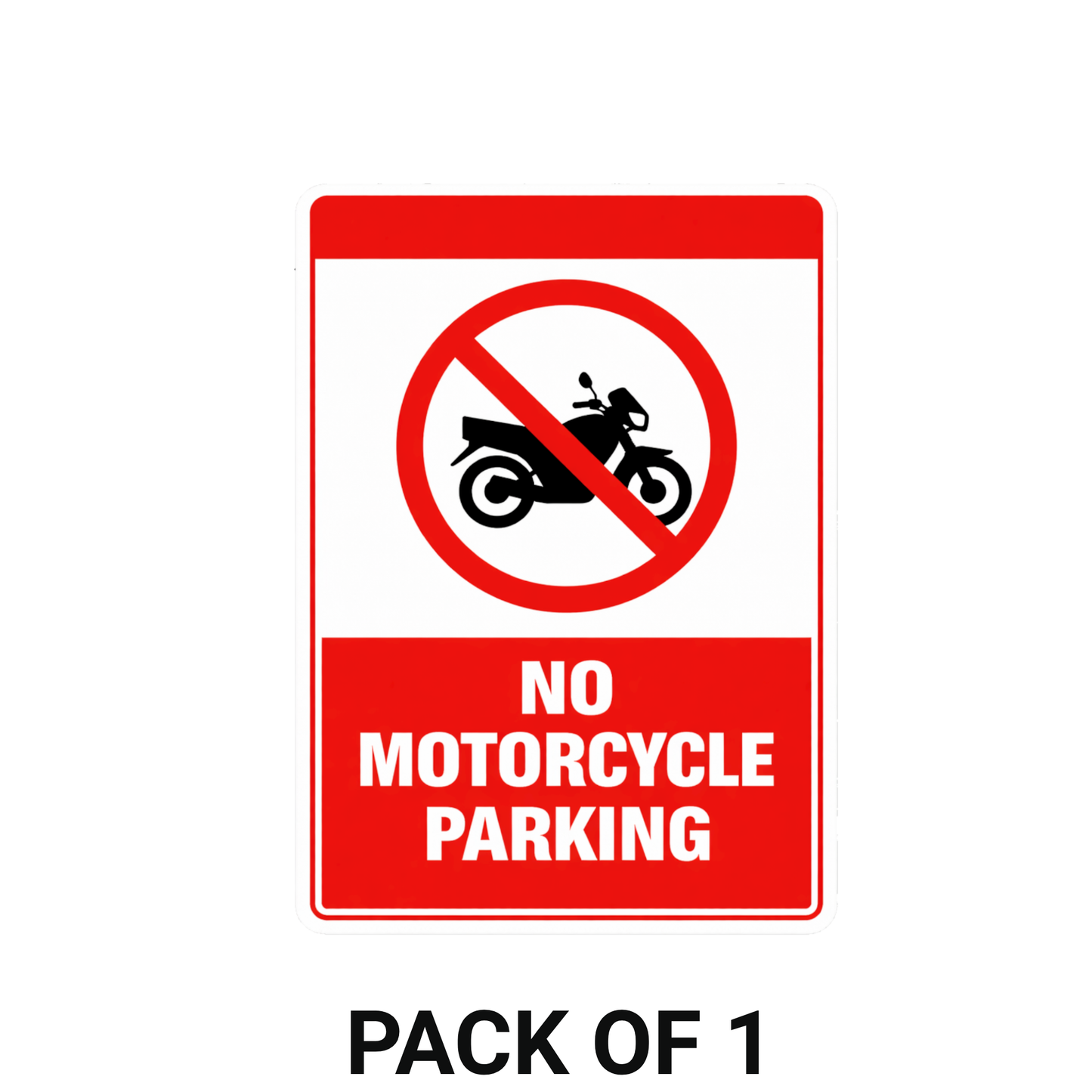 Smeeps No Motorcycle Parking Sticker – 15.24 × 10.92 cm (6 × 4.3 Inch) Premium Vinyl Sign | Bold Red Warning Design | Waterproof UV Resistant Wash Proof | Pack of 1