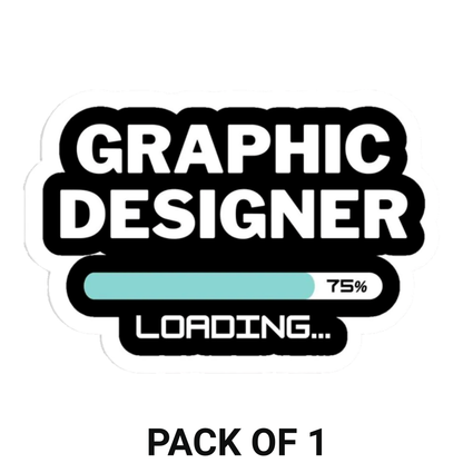 Smeeps “Graphic Designer Loading…” Sticker – 10.93 x 7.62 cm Creative Progress Bar Vinyl Decal | Funny Designer Humor Sticker | Waterproof & UV-Resistant Car, Laptop & Workspace Sticker