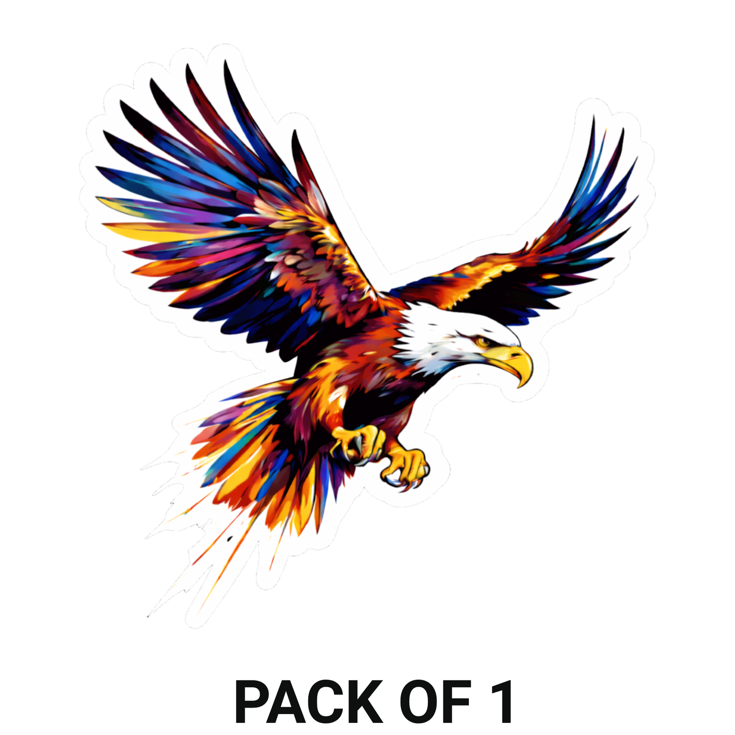 Smeeps Colorful Eagle Vinyl Sticker – 10.16 × 10.16 cm (4 × 4 Inch) Waterproof Bird Decal | Eagle Bike & Car Sticker | UV Resistant Wash Proof | Pack of 1