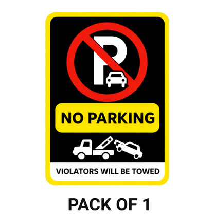 Smeeps No Parking in Front of Gate Safety Sign Sticker – 20.32 × 15.50 cm (8 × 6.1 Inch) Vehicle Parking Prohibited Vinyl Warning Sign | Waterproof UV Resistant Wash Proof Durable