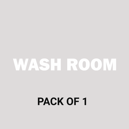 Smeeps Wash Room Door Sticker – 17 x 2 cm Waterproof Vinyl Label | Office & Home Signage | Durable, Easy-to-Read White Lettering