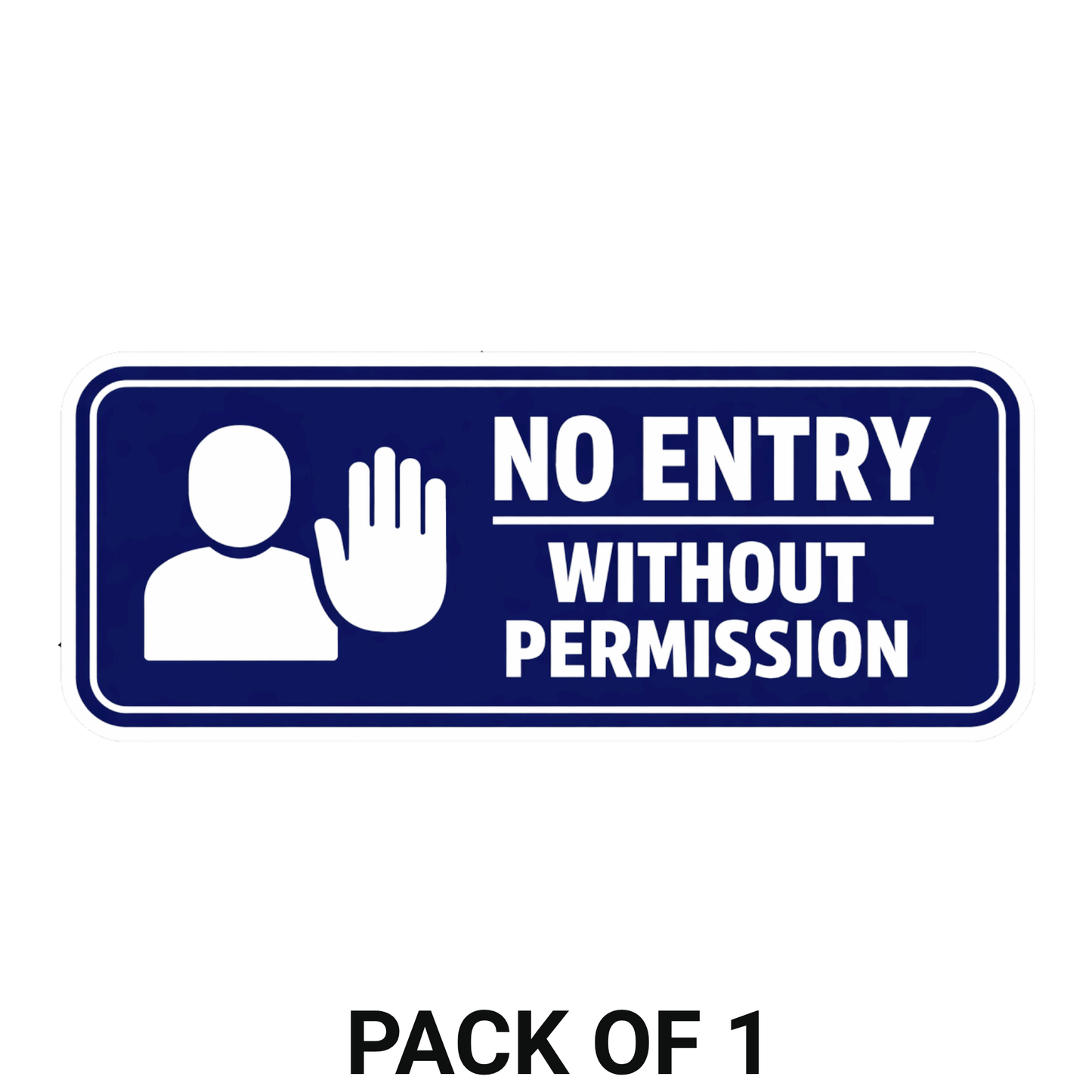 Smeeps No Entry Without Permission Sticker – 20.32 × 8.13 cm (8 × 3.2 Inch) Waterproof Vinyl Door Sign | Office Security Warning Sticker | UV Resistant Washproof Signage Decal | Pack of 1