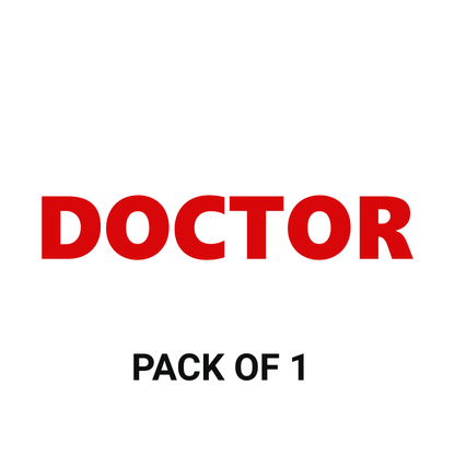 Smeeps DOCTOR Text Sticker – 17.5 x 3 cm Bold Red Vinyl Decal | Car and Bike| Waterproof & UV-Resistant Design