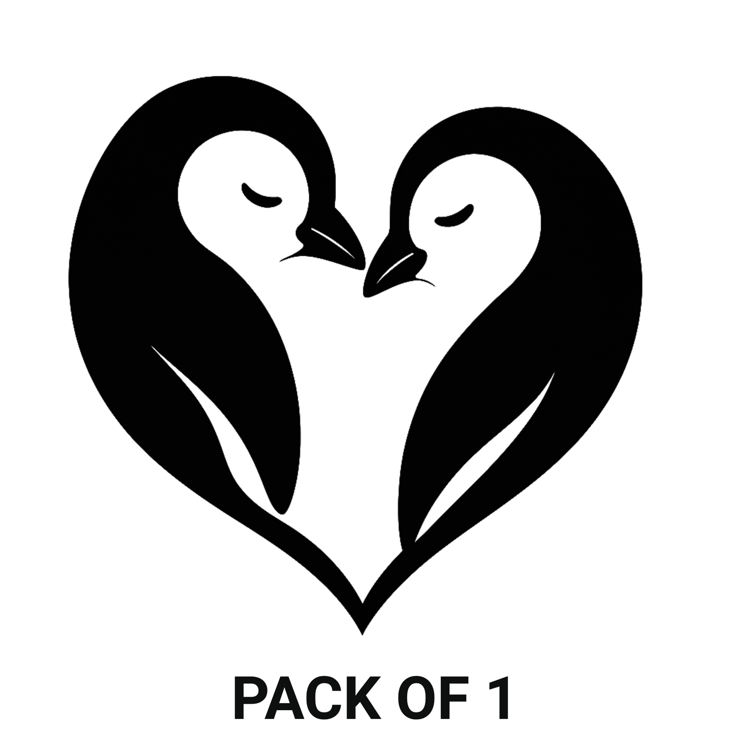 Smeeps Penguin Love Heart Sticker – 9.15 x 8.89 cm Vinyl Decal | Cute Minimal Art | Waterproof & Durable