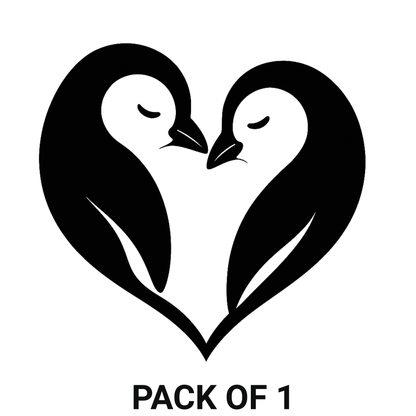 Smeeps Penguin Love Heart Sticker – 9.15 x 8.89 cm Vinyl Decal | Cute Minimal Art | Waterproof & Durable