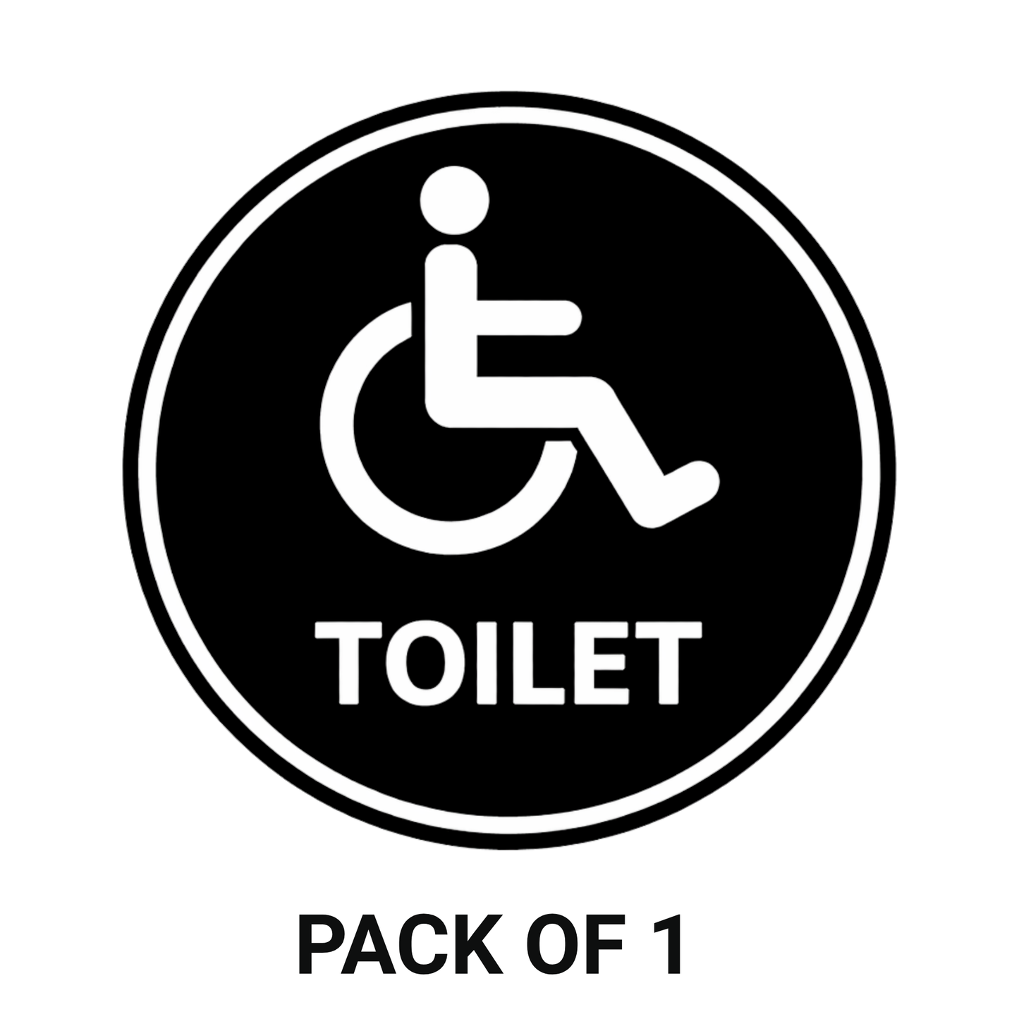 Smeeps Accessible Toilet Sticker – 15.50 × 15.24 cm (6.1 × 6 Inch) Wheelchair Restroom Vinyl Sign | Waterproof UV Resistant Wash Proof Durable