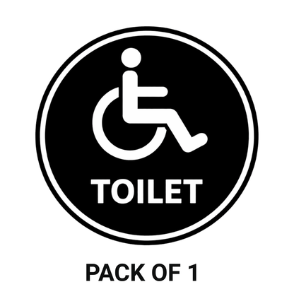 Smeeps Accessible Toilet Sticker – 15.50 × 15.24 cm (6.1 × 6 Inch) Wheelchair Restroom Vinyl Sign | Waterproof UV Resistant Wash Proof Durable