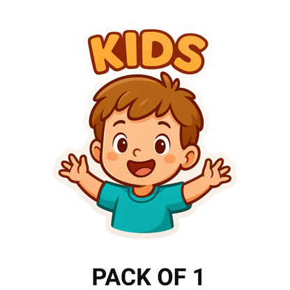 Smeeps Kids Cartoon Sticker – Cute Boy Illustration | 10.42 x 8.89 cm Vinyl Label | Waterproof & Durable Kids Room, Notebook & Toy Decor Sticker