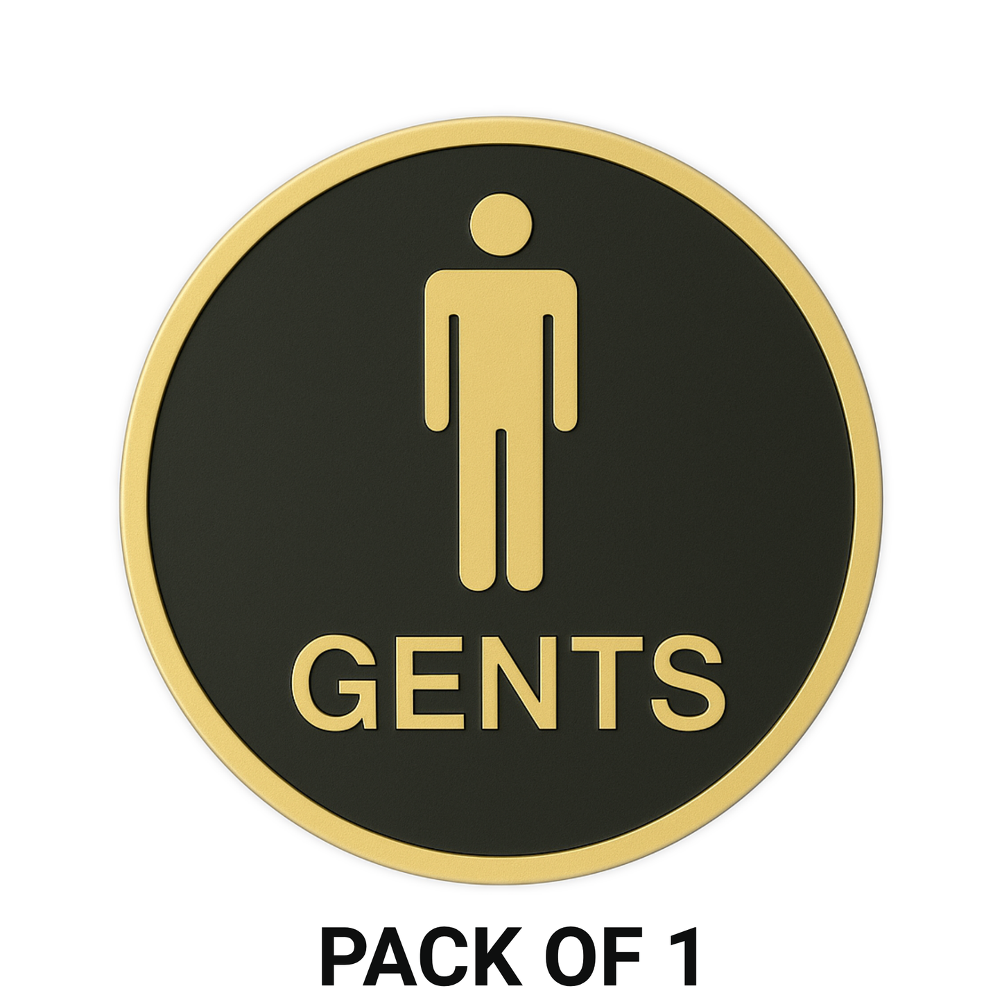 Smeeps “GENTS” Restroom Sign – Round 15.24 cm | Elegant Black & Gold Finish | Self-Adhesive | Waterproof & Durable | Ideal for Offices, Hotels, Cafés, and Commercial Use