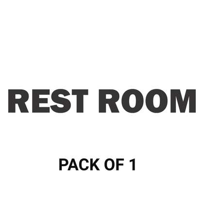 Smeeps Rest Room Door Sticker – 15 x 2 cm Black Text Vinyl Label | Waterproof, Wash-Proof & Durable Bathroom/Toilet Signage