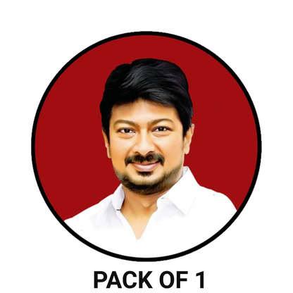 Smeeps Udhayanidhi Stalin Sticker – 10.16 cm Political Leader Portrait Decal | Waterproof & UV Resistant Vinyl for Car, Bike, Laptop