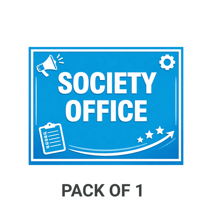 Smeeps Society Office Sticker – 12.7 × 9.66 cm (5 × 3.8 Inch) Office Name Plate Vinyl Sign | Waterproof UV Resistant Wash Proof Durable