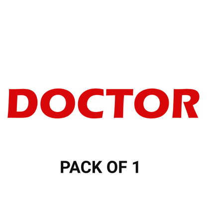 Smeeps DOCTOR Text Sticker – 19.4 x 3 cm Bold Red Vinyl Decal | Car and Bike | Waterproof & UV-Resistant Design
