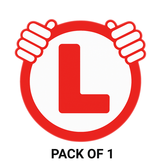 Smeeps “Holding Hands” Learner Driver L Plates (15.24 cm) – Funny & Reflective Safety Sticker for Cars, Bikes & Scooters | Waterproof & Removable Vinyl