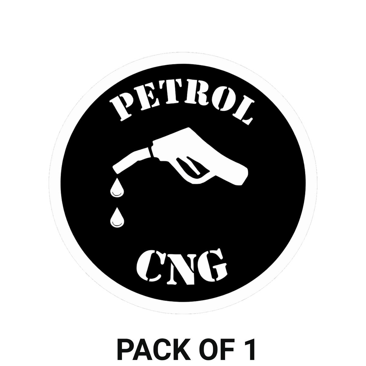 Smeeps Petrol CNG Fuel Type Sticker – 10.16 × 10.16 cm (4 × 4 Inch) Waterproof Vinyl Fuel Lid Decal for Car, Bike & Vehicle | Fuel Indicator Sticker | Pack of 1