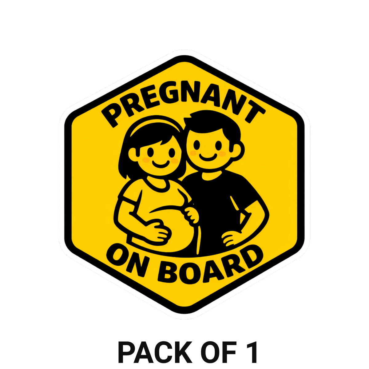 Smeeps Pregnant On Board Car Sticker – 14 × 12.96 cm (5.5 × 5.1 Inch) Waterproof Vinyl Safety Sticker for Cars | UV Resistant Pregnancy Car Decal | Mom To Be Vehicle Window Sticker | Pack of 1