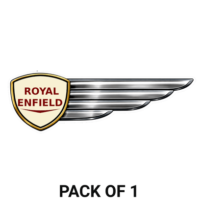 Smeeps Royal Enfield Wing Sticker – 12.7 × 4.07 cm (5 × 1.6 Inch) Waterproof Vinyl Bike Tank Decal | Classic Motorcycle Emblem Sticker | UV Resistant Washproof Royal Bike Graphic | Pack of 1