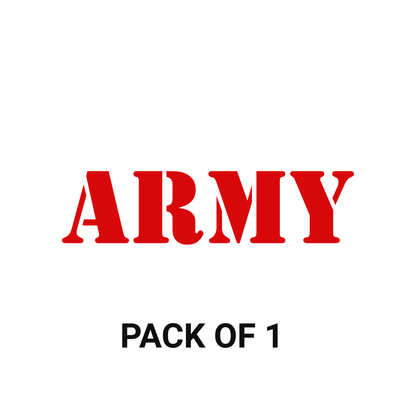Smeeps ARMY Text Sticker – 11.8 x 3 cm Red Military Font | Car Vinyl Decal | Bold Lettering Design | Waterproof & Durable