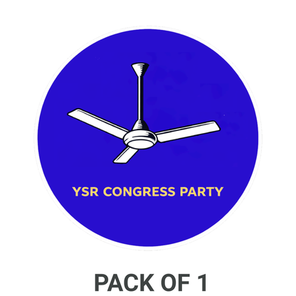 Smeeps YSR Congress Party Fan Symbol Vinyl Sticker – 10.16 × 10.16 cm (4 × 4 Inch) Waterproof Round Political Car Bike Laptop Sticker | UV Resistant Wash Proof Decal | Pack of 1