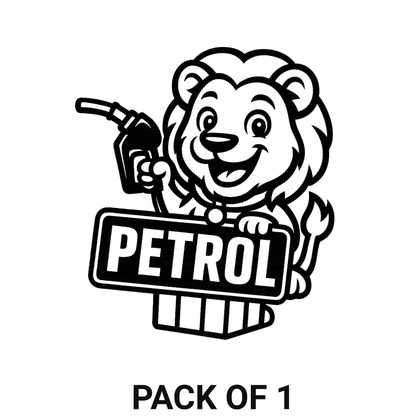 Smeeps Lion Petrol Sticker – 10.16 x 8.89 cm Fuel Type Indicator for Cars & Bikes | Waterproof & UV-Resistant Vinyl
