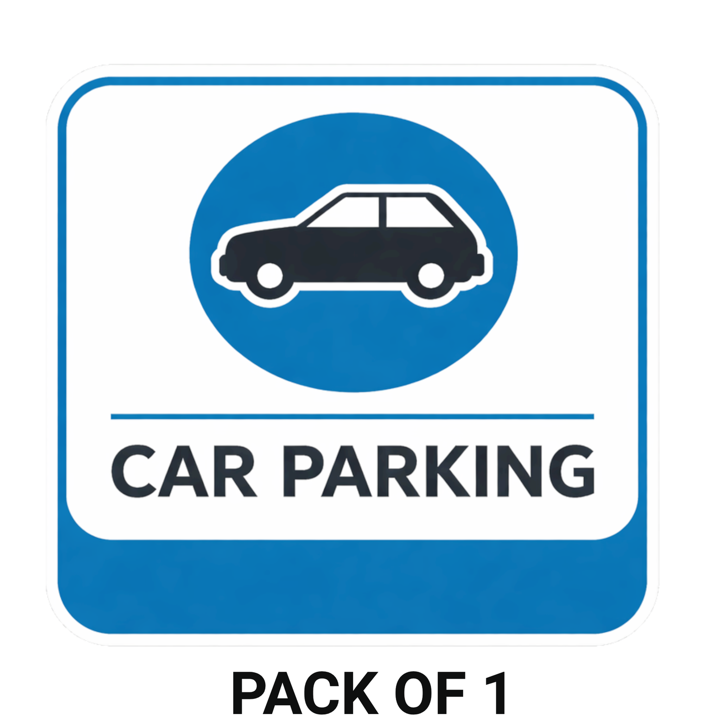 Smeeps Car Parking Sticker – 15.24 × 14.48 cm (6 × 5.7 Inch) Premium Vinyl Decal | Blue Car Parking Sign | Waterproof UV Resistant Wash Proof | Pack of 1