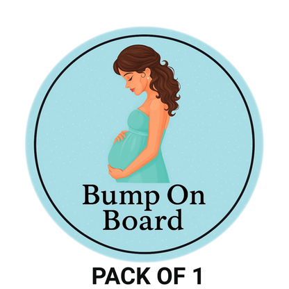 Smeeps Bump on Board Sticker – 15.24 cm Round | Soft Pastel Blue Design | Alert Sign for Pregnant Moms in Transit