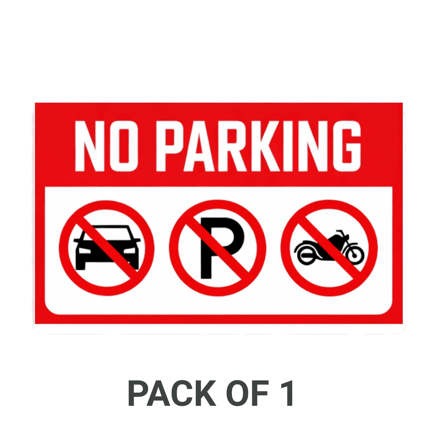 Smeeps No Parking Sign Sticker – 12.7 × 7.62 cm (5 × 3 Inch) Car & Bike Parking Prohibited Vinyl Warning Sticker | Waterproof UV Resistant Wash Proof Durable