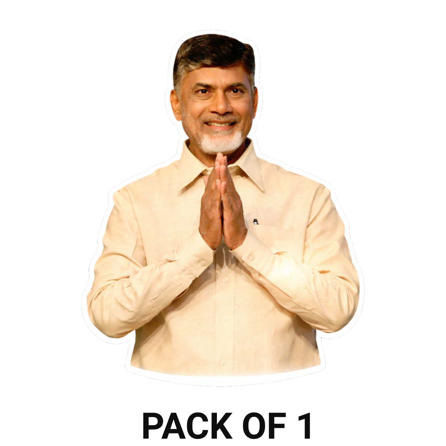Smeeps N. Chandrababu Naidu Namaste Car Sticker – 11.43 × 11.43 cm (4.5 × 4.5 Inch) Political Leader Vinyl Die-Cut Sticker for Car, Bike & Laptop | Waterproof UV Resistant | Pack of 1