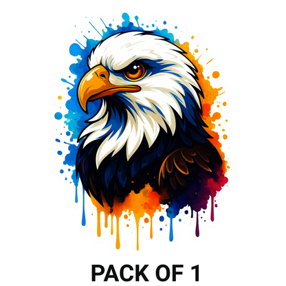 Smeeps Color Splash Eagle Sticker – 13.97 x 10.67 cm Car & Bike Vinyl Decal | Vibrant Artistic Eagle Design | Waterproof & Durable