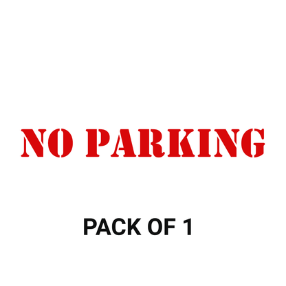 Smeeps NO PARKING Sticker – 25.5 x 3 cm Warning Sign Decal | Bold Red Stencil Text | Waterproof & Fade-Resistant Vinyl for Gates, Shops & Residences
