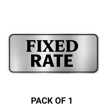 Smeeps Fixed Rate Door Sticker – 15.24 × 6.86 cm (6 × 2.7 Inch) Waterproof Business Sign Sticker for Shop, Store, Office & Reception | UV Resistant | Wash Proof | Pack of 1