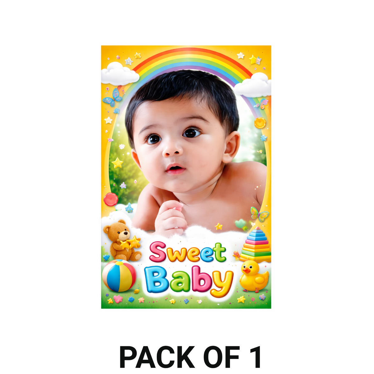 Smeeps Sweet Baby Wall Poster – 20.32 × 13.21 cm (8 × 5.2 Inch) Cute Baby Theme Decorative Poster | 300 GSM Non-Adhesive Wall Decor Poster for Kids Room, Nursery & Baby Bedroom | Pack of 1