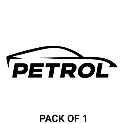 Smeeps PETROL Car Silhouette Sticker – 10.16 cm Fuel Type Indicator Decal | Minimal Car Line Art Design | Waterproof & UV-Resistant Vinyl