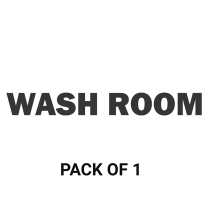 Smeeps Wash Room Sticker – 17 x 2 cm Waterproof Vinyl Door Label | Bold & Clear Text | Office, Home & Commercial Use