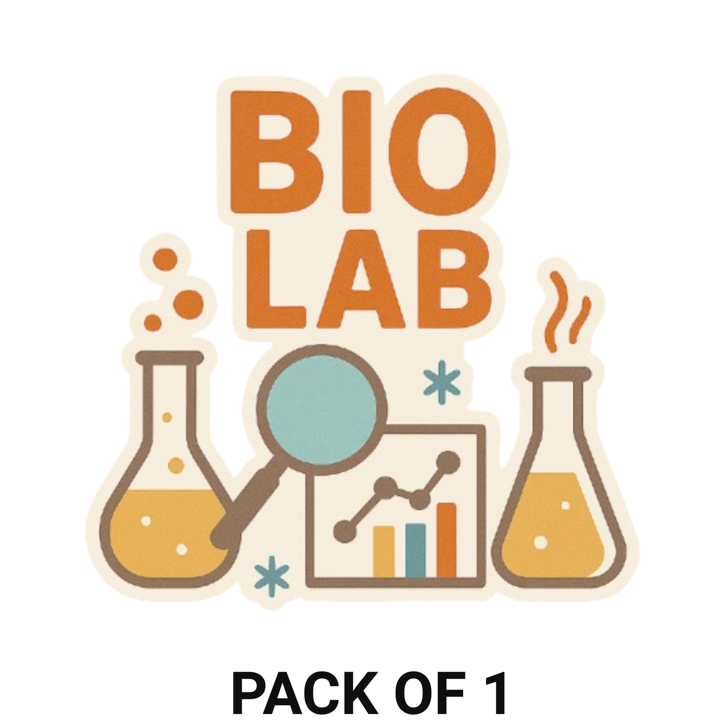 Smeeps Bio Lab Sticker – 10.16 x 9.66 cm Science Research Vinyl Decal | Lab Flasks & Analytics Theme | Waterproof & Durable
