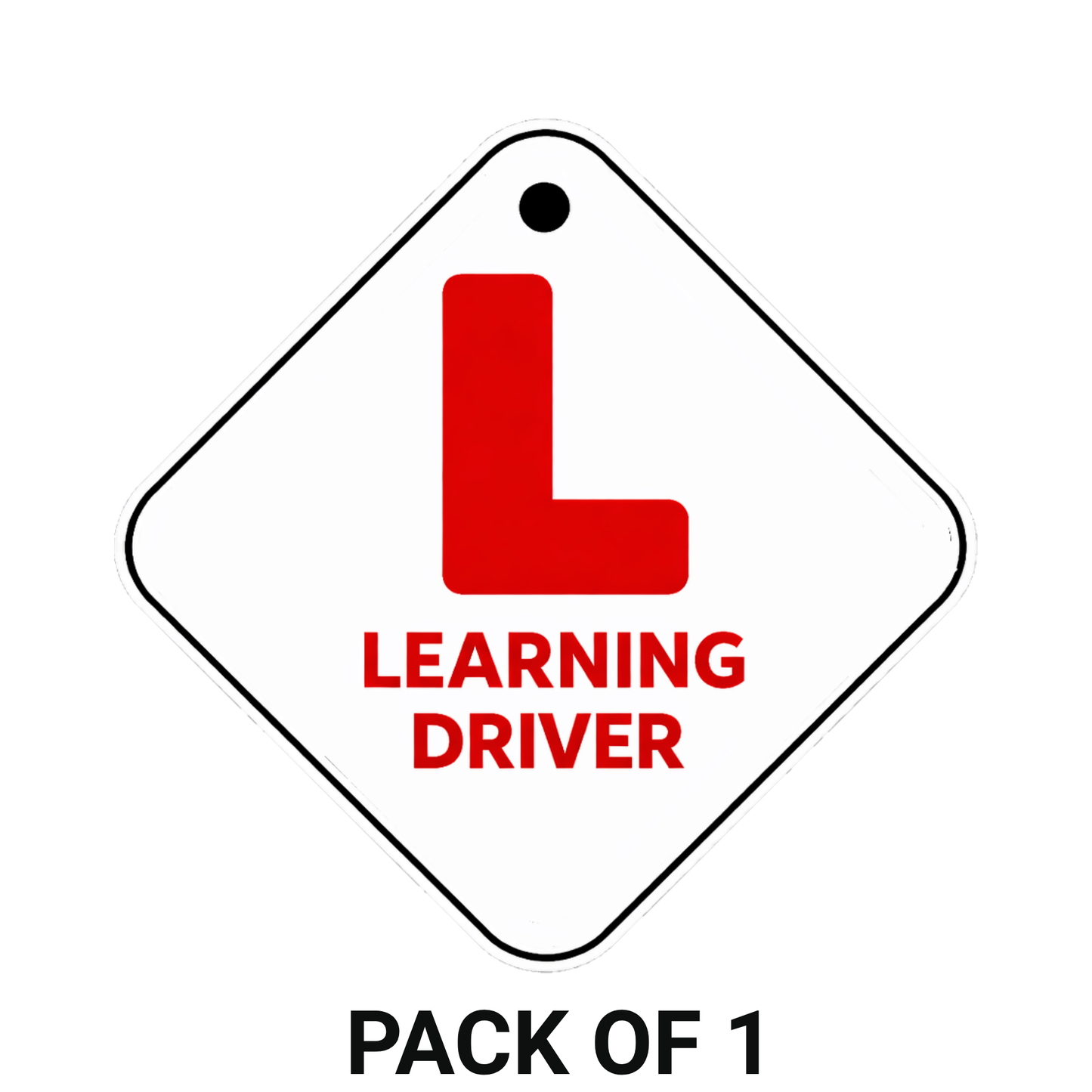 Smeeps Learning Driver Hanging L Board – 20.32 × 20.32 cm (8 × 8 Inch) Car Hanging Sign with Suction Cup | Waterproof Learning Driver Board for Cars | Reusable Driving Practice Sign