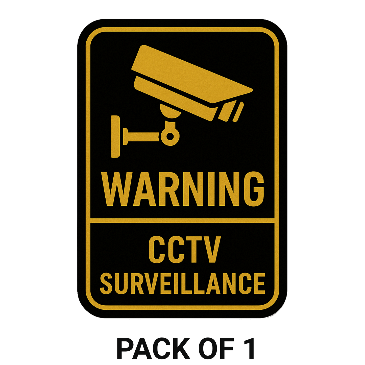 Smeeps Warning CCTV Surveillance Sticker – 10.67 x 15.24 cm Gold & Black Security Sign | Waterproof, Durable & High Visibility