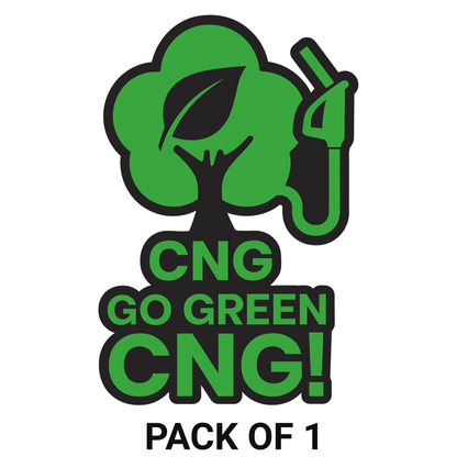 Smeeps CNG Go Green Sticker – 10.16 x 9 cm Eco Tree & Fuel Nozzle Design Car & Bike Vinyl Decal | Waterproof | Environmental CNG Identification