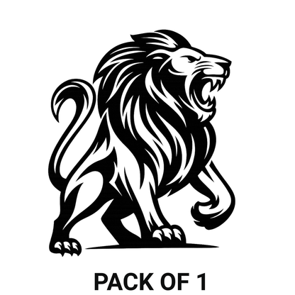 Smeeps Roaring Lion Sticker – 10.16 x 8.39 cm Car & Bike Vinyl Decal | Majestic Standing Lion Design | Waterproof & Durable
