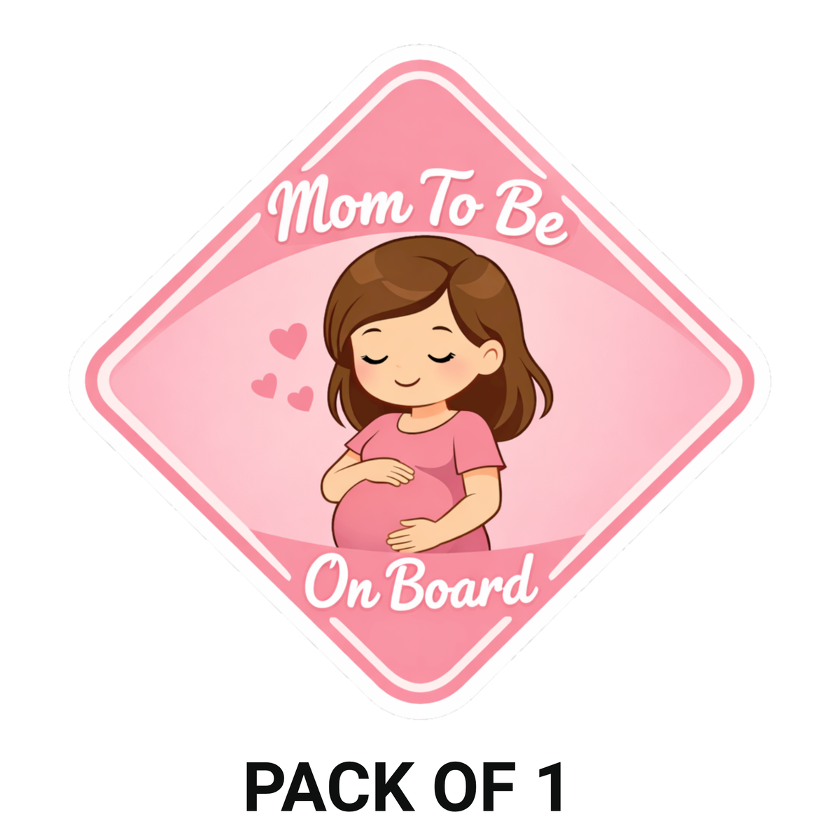 Smeeps Mom To Be On Board Pink Car Sticker – 13.97 × 13.97 cm (5.5 × 5.5 Inch) Waterproof Pregnancy Safety Vinyl Sticker | UV Resistant Maternity Car Decal for Cars, SUVs & Hatchbacks | Pack of 1