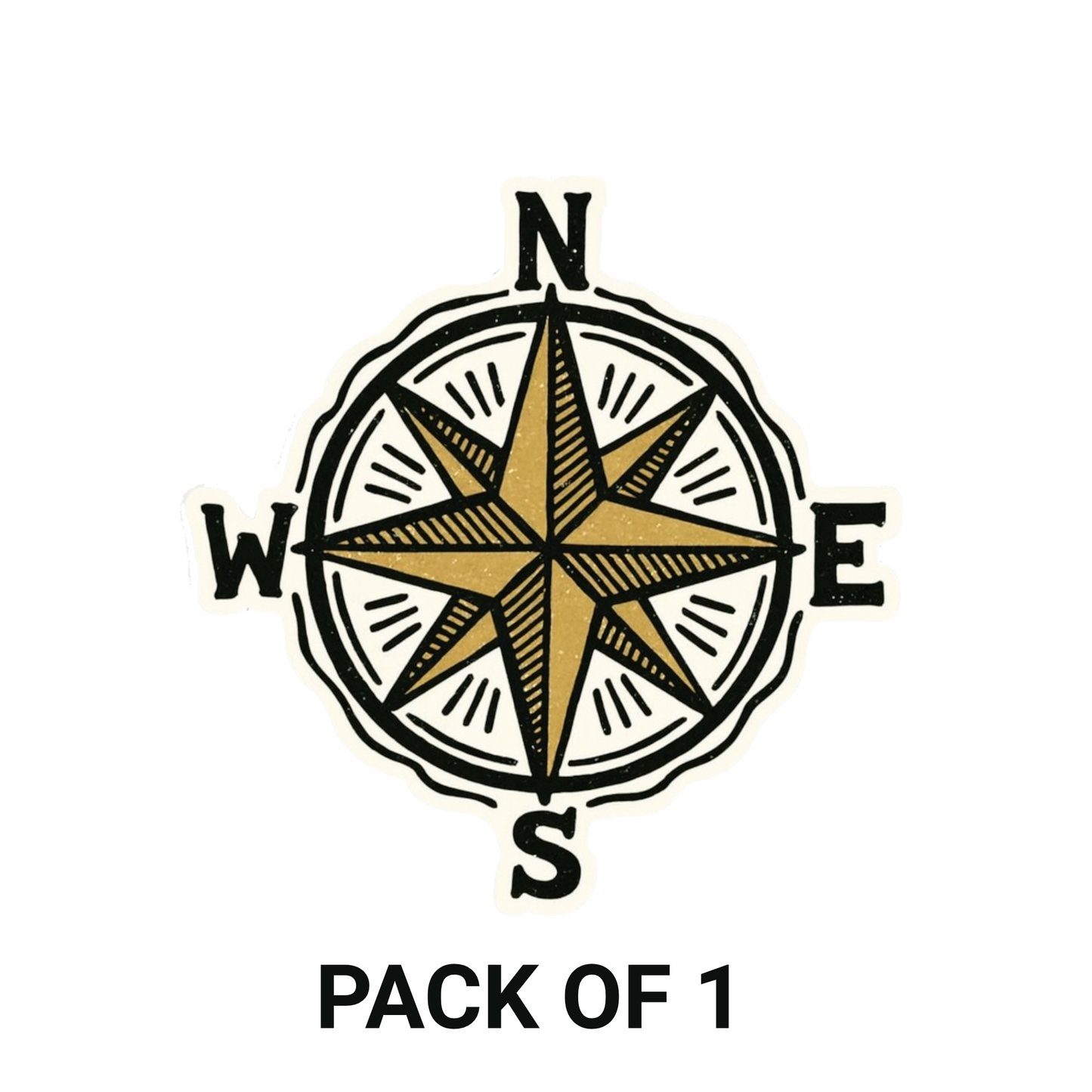 Smeeps Compass Rose Sticker – 10.41 x 10.16 cm Car, Bike & Travel Gear Vinyl Decal | Vintage Adventure Theme | Waterproof & Durable Design