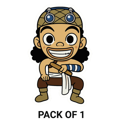 Smeeps Usopp Chibi Sticker – 11.94 x 7.62 cm Car & Bike Vinyl Decal | Funny Anime Character Design | Waterproof & UV-Resistant