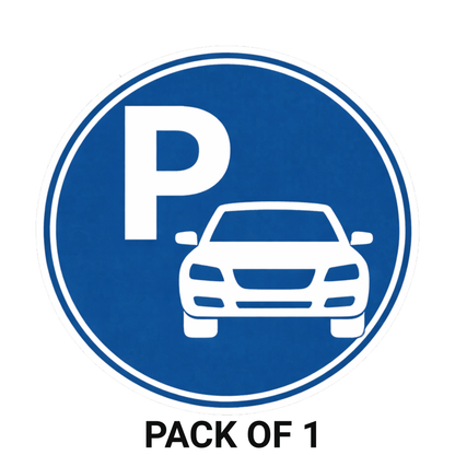 Smeeps Car Parking Sticker – 16.51 × 15.75 cm (6.5 × 6.2 Inch) Premium Vinyl Decal | Round Blue “P” Car Parking Sign | Waterproof UV Resistant Wash Proof | Pack of 1